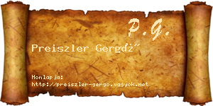 Preiszler Gergő névjegykártya